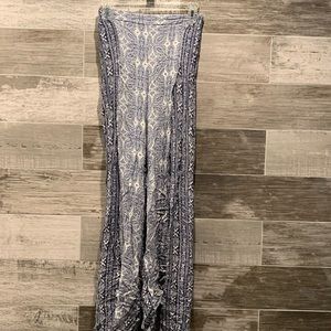 Tribal long palazzo pants with slits
